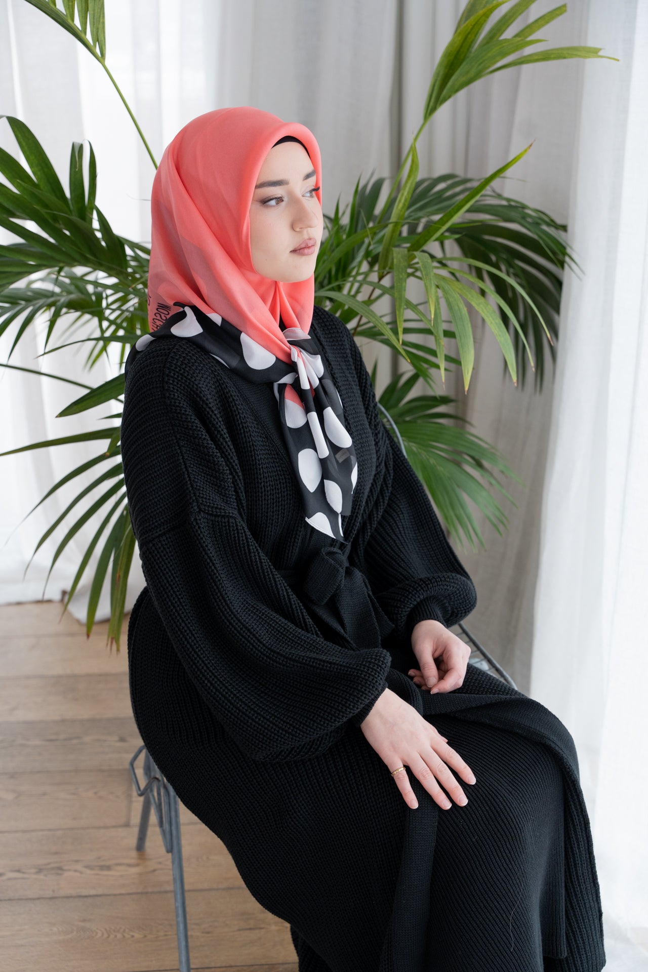 Black chunky knit cardigan