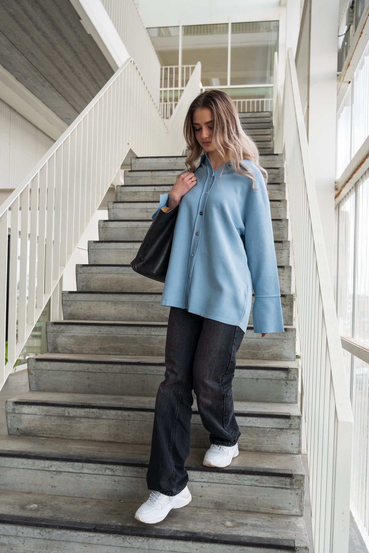 Long blue shirt