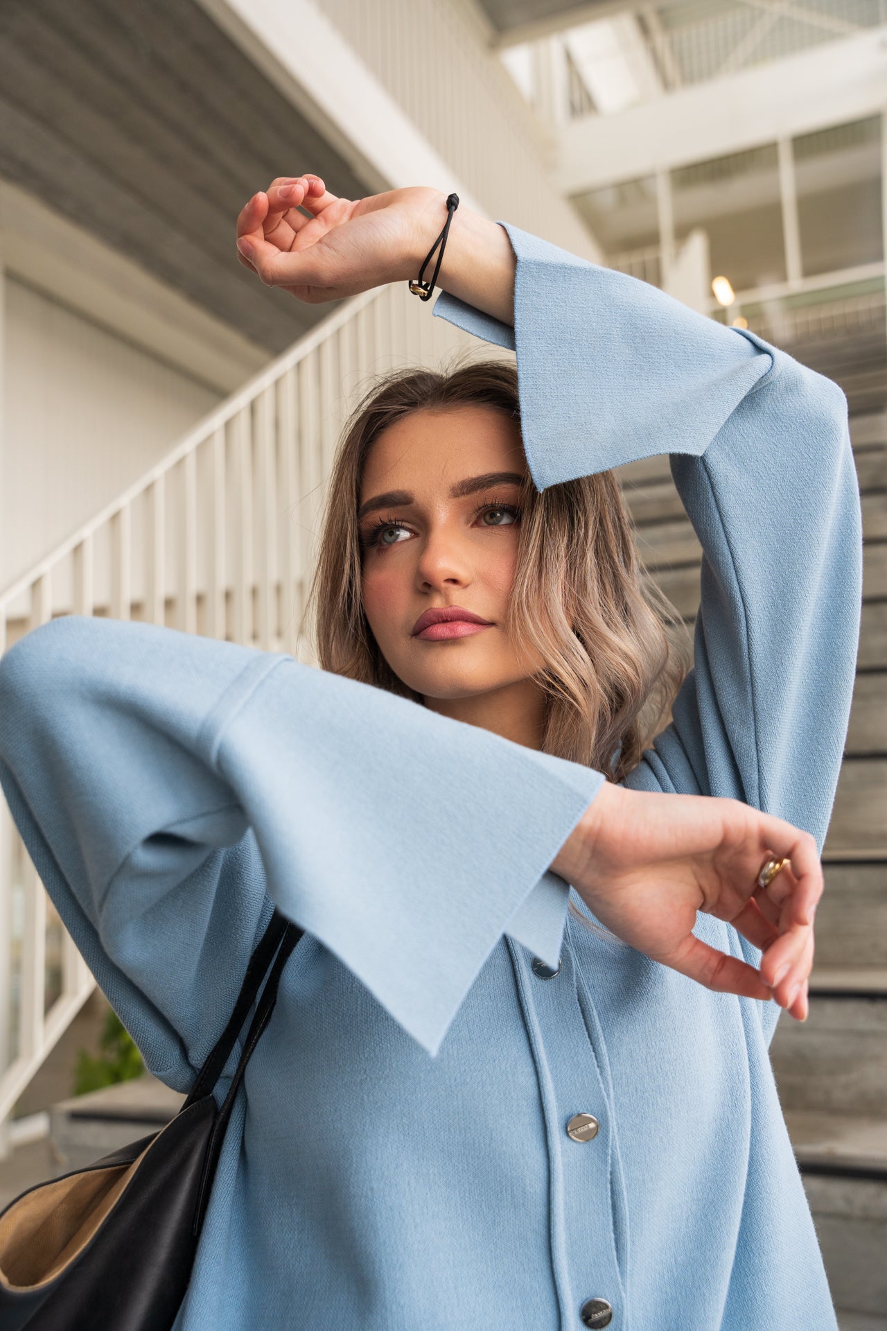Long blue shirt