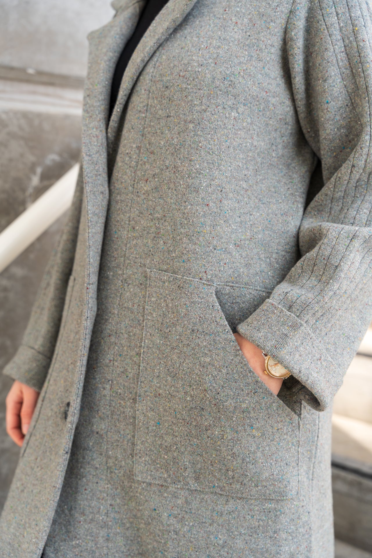 Long gray cardigan